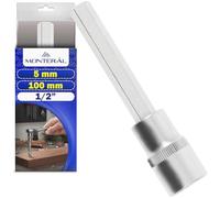 Chiave a bussola con punta a brugola 5 mm x 100 mm per zone difficili da accesso, chiave a tazza quadrata da 1/2", realizzata in acciaio cromato vanadio - MONTERAL