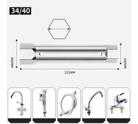 Chiave a bussola esagonale cava per rimozione rapida e installazione rubinetto