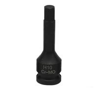 Chiave a bussola esagonale da 12 pollici con gambo da 1/2 pollici con attacco sicuro per foro del perno e marcature di dimensioni incise, compatibile con utensili ad aria e a batteria (H10.)
