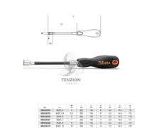 BETA - Chiave a Bussola Flessibile 7 mm con Impugnatura Ergonomica, Chiave Professionale per Dadi e Bulloni Esagonali per Officina Meccanica e Manutenzione, 943FL 7