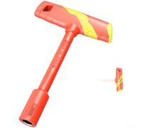 Chiave a bussola isolata con manico a T e resistenza di tensione 1000 V per lavori su pannelli elettrici e installazioni ReFor Newable Energy (6 mm)