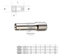 Chiave A Bussola Lunga Torx 1/2" - Beta 920FTX/L