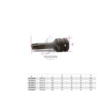 Beta 720TX 55 - Chiavi a bussola maschio per viti con impronta Torx con attacco quadro femmina 1/2" fosfatate