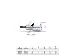 Beta 920RTX 25 - Chiavi a bussola maschio per viti con impronta tamper resistant Torx, con attacco quadro femmina 1/2" cromate - inserti bruniti