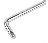 Chiave a bussola per attacco da 1/4", 3/8", barra di estensione a doppia estremità a forma di L, con impugnatura zigrinata antiscivolo e molla anti-strappo, cromata (45661)