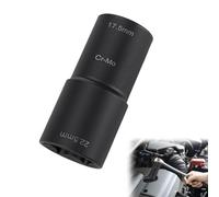 Chiave a bussola per dadi ruota a doppia testa da 17,5 mm e 22,5 mm, utensile chiave a percussione da 1/2", chiave per dadi ruota in acciaio cromo-molibdeno, bussola per dadi compatibile con Ford/Land