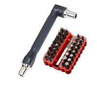 Chiave a bussola piccola a forma di L a doppia testa 1/4 "Set di punte per cacciavite esagonale a stella per cacciavite Supporto per punte per cacciavite Set di chiavi a doppia estremità resistente