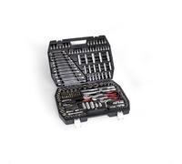 Mephisto Set di chiavi a cricchetto a cricchetto, set di chiavi a bussola/cricchetto reversibile Premium XXL, 216 pezzi con cromo, utensili vanadio e set di punte con attacco per avvitatore a batteria