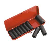 Chiave a Bussola Set 10pc 1.3cmSq Drive Profondo Metrico - Sealey Ak58/11m Nuovo