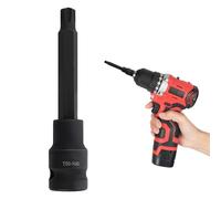 Chiave a bussola T50 da 1/2" extra lunga da 100 mm, punta Torx T50, punte Torx lunghe, set di punte Torx, set di bussole Torx, punte a stella maschio ad alta resistenza per meccanica, progetti fai da