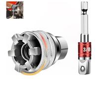 Chiave a bussola universale multifunzione - Strumento di manutenzione universale, manicotto for chiave a bussola con attacco regolabile, for strumento di riparazione professionale metrico da 3/8"(1pcs