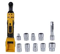 Chiave a cricchetto a Batteria da 3/8", Chiave a cricchetto elettrica da 3/8", Kit di Utensili, 7 bussole, Asta di prolunga, Adattatore da 1/4", velocità variabile