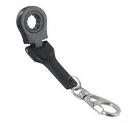Chiave a cricchetto compatta piccola e compatta con attacco a catena versatile, girevole a 180 gradi, design pieghevole per attività di riparazione delle chiavi, gadget in metallo da 10 mm (nero)
