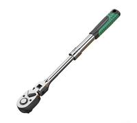 Chiave a cricchetto con pulsante a bussola, interruttore di inversione a pollice e testa flessibile a 180 gradi, con sei lunghezze regolabili per varie applicazioni (3/8)