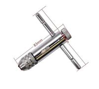 Chiave a cricchetto con supporto per maschi Chiave porta rubinetto a cricchetto con impugnatura a T regolabile in argento con 5 pezzi Filettatura for vite a macchina Spina metrica a forma di T(SET 2)