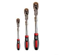 Chiave a cricchetto con testa girevole a 72 denti, manico telescopico estensibile, coppia regolabile, sgancio rapido 1/2 1/4 3/8, in acciaio, presa bidirezionale per auto, casa, meccanico, riparazioni