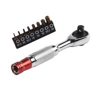 Chiave a cricchetto da 1/4" con 8 pezzi per set di punte esagonali Torx, meccanismo reversibile a sgancio rapido per impugnatura antiscivolo, compatibile con standard 1/(H1.5-H6)