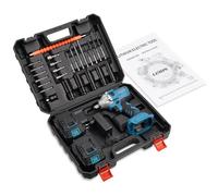 Chiave a cricchetto elettrica Compatibile con 21v - 3000mah batteria due set PP scatola di imballaggio in plastica Chiave a urto Wireless caricatore euro 25 Accessori per Progetto Fai da te (Blu)