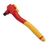 Chiave a cricchetto isolata sicura con asta di commutazione per alta tensione da 1000 V, con manico in TPE e manicotto isolante protettivo per la sicurezza dell'operatore (6,3 mm)