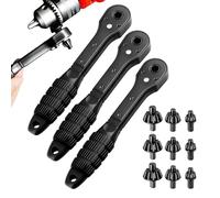 Chiave A Cricchetto Per Mandrino Trapano 2 In 1,Chiave Universale Per Trapano,Con Tre Teste Di Chiave (10 Mm, 13 Mm, 16 Mm),Adatto Alla Maggior Parte Degli Utensili Elettrici (3 pezzo)