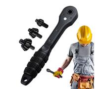 Chiave a cricchetto portatile, chiave per trapano per riparazione automatica, 30,5 cm, portatile, a doppia testa, con presa sicura, struttura in acciaio con design antiscivolo, accessori per la
