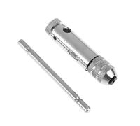 Chiave a cricchetto regolabile con impugnatura a T per maschi a vite M3-M8, set da 5 pezzi con struttura in acciaio cromato e ganasce di serraggio parallele (chiave per rubinetti)