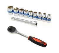 CHIAVE A CRICCHETTO REVERSIBILE 1/2 KIT 9 BUSSOLE ESAGONALI BUSSOLA DA 8 24 MM