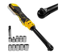 Chiave a cricchetto senza fili estesa da 3/8" per batterie Dewalt da 18V 20V, testa estesa da (6 pollici) 16cm, 80N.m, 320RPM set di chiavi a cricchetto elettriche con luce LED integrata e 8 bussole
