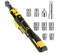 Chiave a cricchetto senza fili per batteria Dewalt da 18 V 20 V, kit a cricchetto elettrico da 3/8" con 7 prese e luce, kit a cricchetto senza fili da 16 cm, controllo della velocità variabile 400