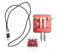 Chiave a doppia pagaia automatica professionale per codice Morse, per trasmettitori radio prosciutto, progettata con componenti lavorati a CNC per una maggiore durata (rosso)