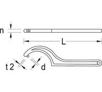 GEDORE Chiave a Settore Nasello Tondo, per Dadi Cilindrici con Fori Radiali, Chiave a Settore Moto e Bici, 95-100 mm, Diametro Punta 8 mm, Chiave a Cricchetto, 40 Z 95-100