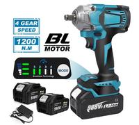 Chiave a percussione elettrica senza spazzole di coppia 1200N.M Strumenti per cacciavite per chiave elettrica a batteria da 1/2 pollici per perni batteria Makita 18V