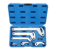 Chiave a Perno a Gancio Regolabile, Set di Chiavi a Testa Tonda con Gancio a C, Acciaio Al Cromo Molibdeno, 35-60mm, 60-90mm, 90-120mm, Con Scatola di Immagazzinaggio, per Moto, Bici da Cross