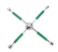 Chiave a quattro vie da 45,7 cm a 50,8 cm, con più prese, 17 mm, 19 mm, 21 mm, 23 mm, in acciaio resistente, strumento a croce per regolazione dei dadi delle ruote dell'auto (50,8 cm, verde)