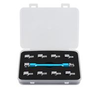 Chiave a raggi per moto Set di billette CNC Regolare il filo di acciaio per la maggior parte delle motociclette in alluminio ferro 93mm 3,7 in 10 accessori (A (blu))