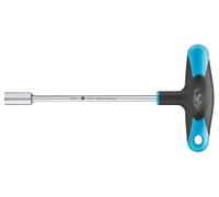 Chiave a "T" bussola esagonale, acciaio resistente, design ergonomico, ideale per lavori meccanici e regolazione di dadi in spazi ristretti.