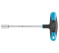 Chiave a T con bussola esagonale realizzata in acciaio per una presa ottimale e accesso in spazi ristretti, ideale per lavori meccanici.