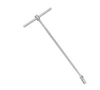 Chiave a T Lunga con Snodo - Attacco 1/2” Maschio - Lunghezza 450 mm - Acciaio Cromo Vanadio - Per Dadi e Bulloni in Posizioni Difficili - Manico a T Snodato Professionale