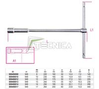 Chiave a T profonda con bussola esagonale Beta 949 da 8 a 17 mm cromata