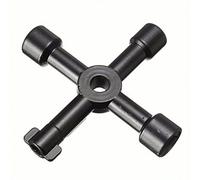 Chiave a triangolo multifunzione universale a 4 vie, chiave per idraulici, per armadi di misuratori di gas ed elettrici, per sfiato dei radiatori nero,argento,2 PEZZI NERI (due neri)Lega di zinco