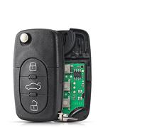 Chiave auto a distanza compatibile con Audi A3 A4 A6 A8 B5 TT RS4 Quattro vecchi modelli 433Mhz ID48 Chip pieghevole HU66 Lama 4D0837231A (colore: 3 BNT 4D0837231A)