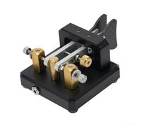 Chiave automatica per CW Telegraph con design a doppia pagaia, smorzamento magnetico regolabile con battuta, per lavorazione CNC in acciaio inox ottone alluminio (nero)