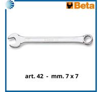 Beta Tools Chiave combinata 42 a forchetta e poligonale piegata 7 mm cromo satinato