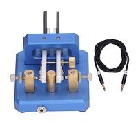 Chiave codice Morse Doppia paletta CW automatica per telegramma a onde corte Tapper professionale in acciaio inossidabile Ottone Lega di alluminio Fibra di carbonio per (Blu)