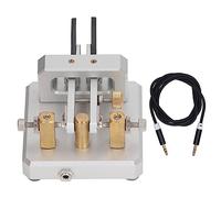 Chiave codice Morse Doppia paletta CW automatica per telegramma a onde corte Tapper professionale in acciaio inossidabile Ottone Lega di alluminio Fibra di carbonio per (Argento)