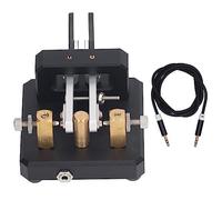 Chiave codice Morse Doppia paletta CW automatica per telegramma a onde corte Tapper professionale in acciaio inossidabile Ottone Lega di alluminio Fibra di carbonio per (Nera)