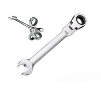 TANIASHOP Chiave Combinata a Cricchetto 20mm con Testa Snodabile Chiave a Cricchetto a Snodo CR-V Testa Pieghevole Regolabile 180° 72 Denti (20mm)