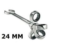 TANIASHOP Chiave Combinata a Cricchetto 24mm con Testa Snodabile Chiave a Cricchetto a Snodo CR-V Testa Pieghevole Regolabile 180° 72 Denti (24mm)