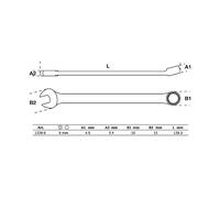 CHIAVE COMBINATA EXTRA LUNGA BGS chiave combinata extra lunga 6 mm