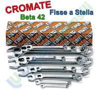 Chiave Combinata Fissa a Stella Poligonale e Forchetta BETA Piegata Cromata 42